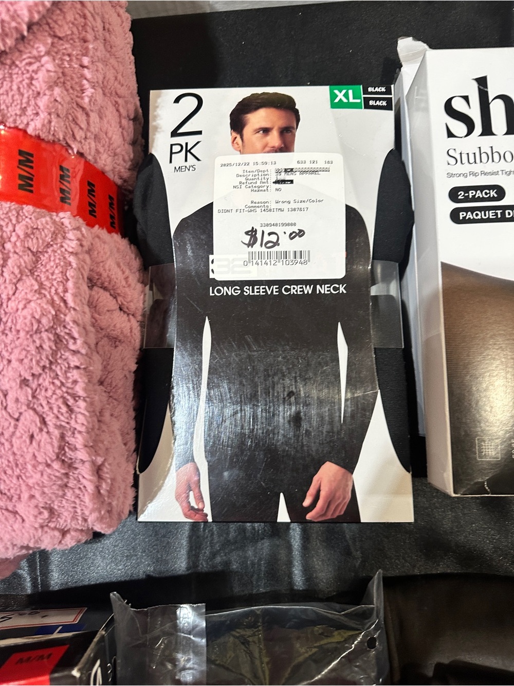 Men's Black Long Sleeve Crew Neck 2-Pack